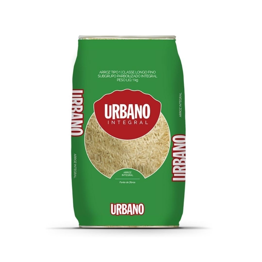 Arroz Integral Urbano Beneficiado Parboilizado Longo Fino 1kg