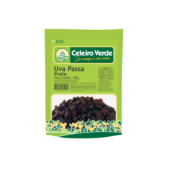 Uva Passa Celeiro Verde Preta Pouch 100g