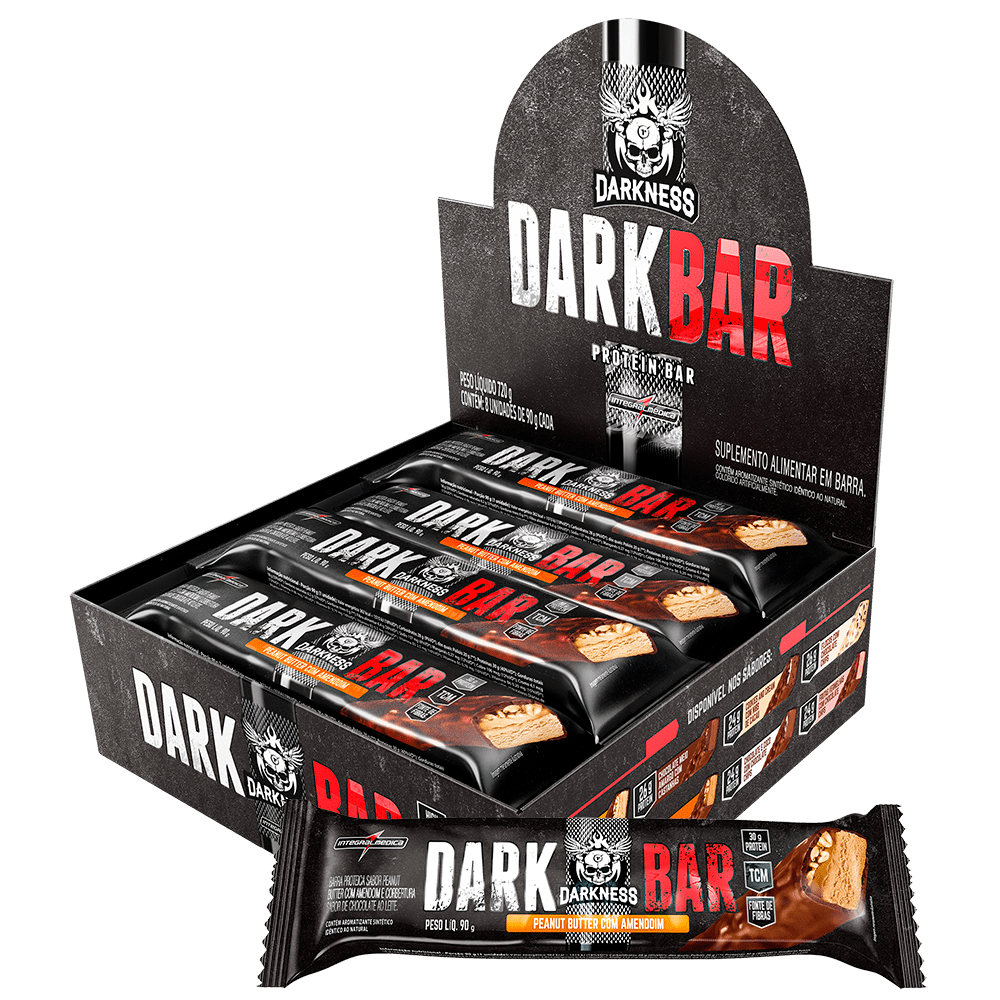 Barra Dark Bar Darkness Peanut Butter dp 8x90g