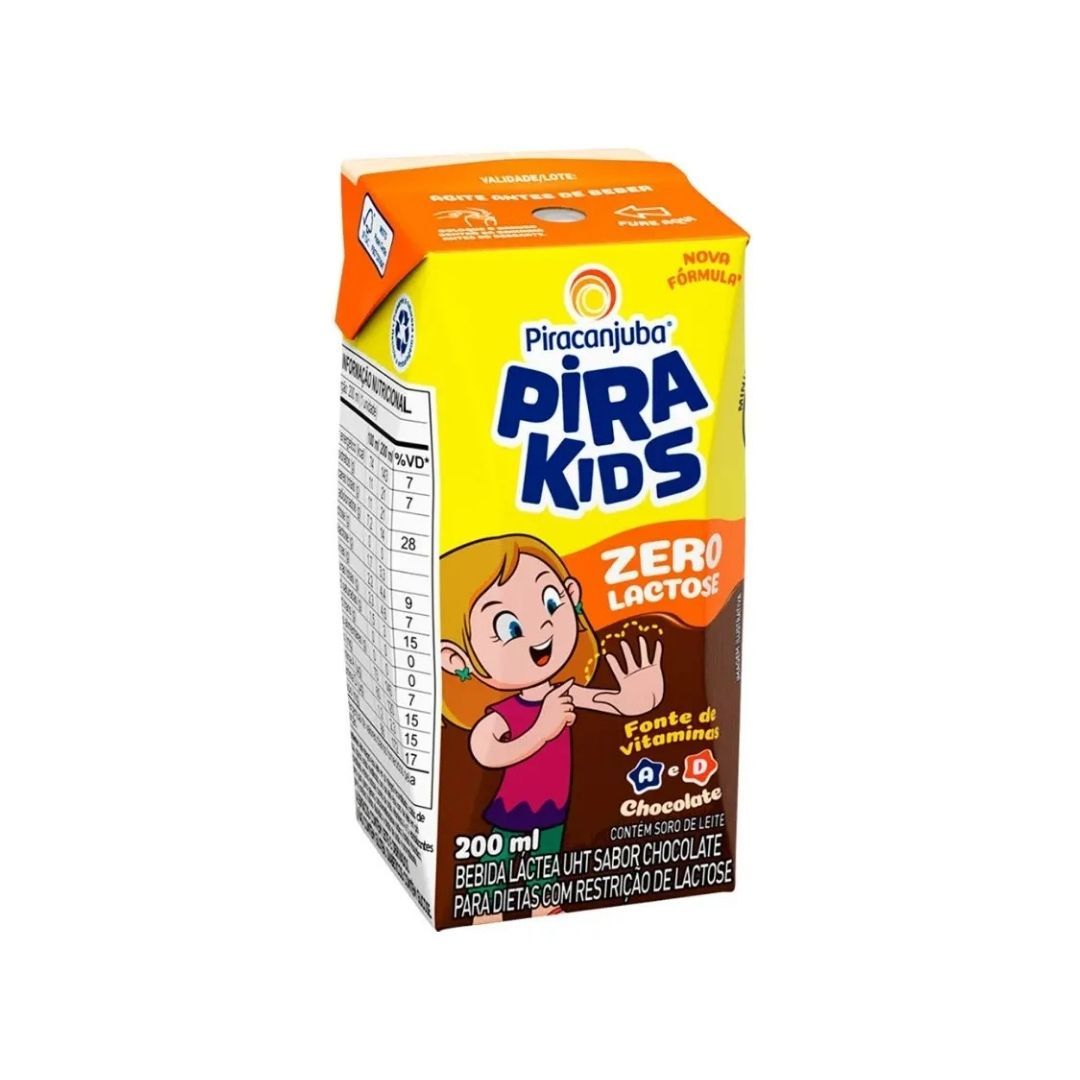 Bebida Piracanjuba Láctea Pirakids Zero Lactose Chocolate 200ml