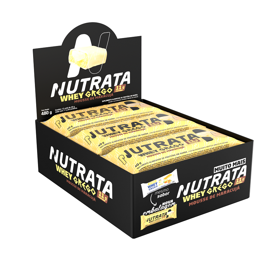 Barra de Proteína Grego Nutrata Maracujá dp 12x40g