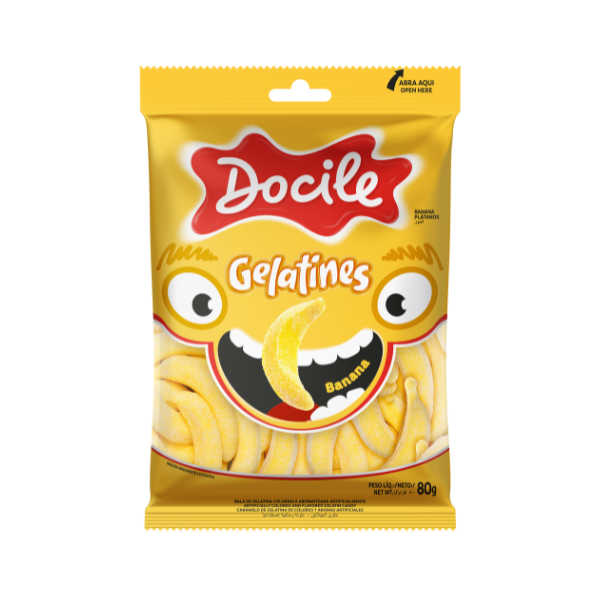 Bala de Gelatina Docile Banana 80g