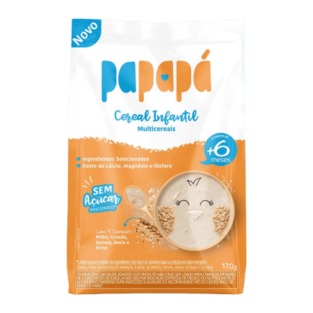 Cereal de Aveia Infantil Papapá Multicereais Sachê 170g