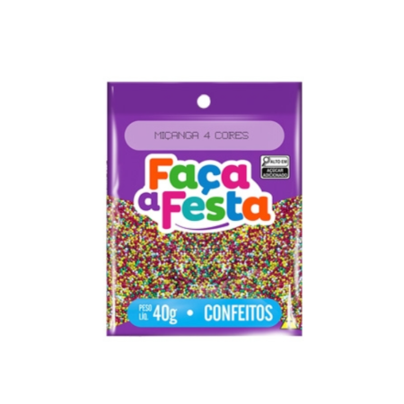 Confeito Leke Miçanga Colorida 40g
