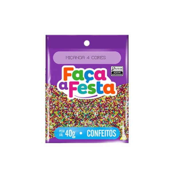 Confeito Leke Miçanga Colorida 40g