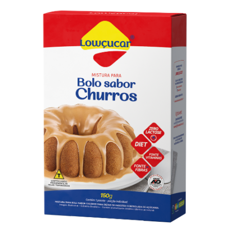 Pó para Bolo Zero Lowçucar Churros 150g