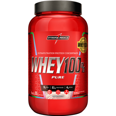Whey 100% Pure Integralmedica Morango 900g