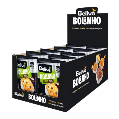 Bolinho Belive Coco com Gotas de Chocolate dp 10x40g