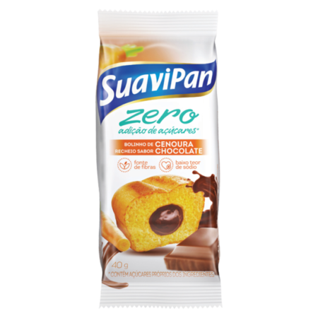 Bolo Zero Suavipan Cenoura com Chocolate dp 12x40g