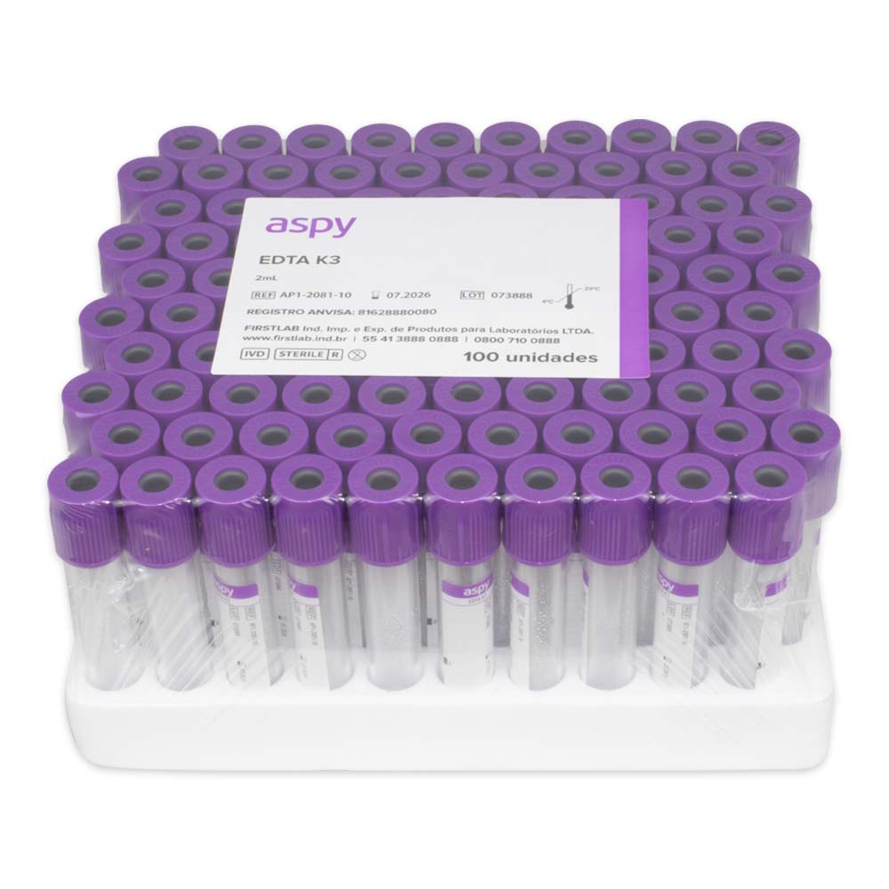 Tubo de coleta EDTA K3 - 2mL