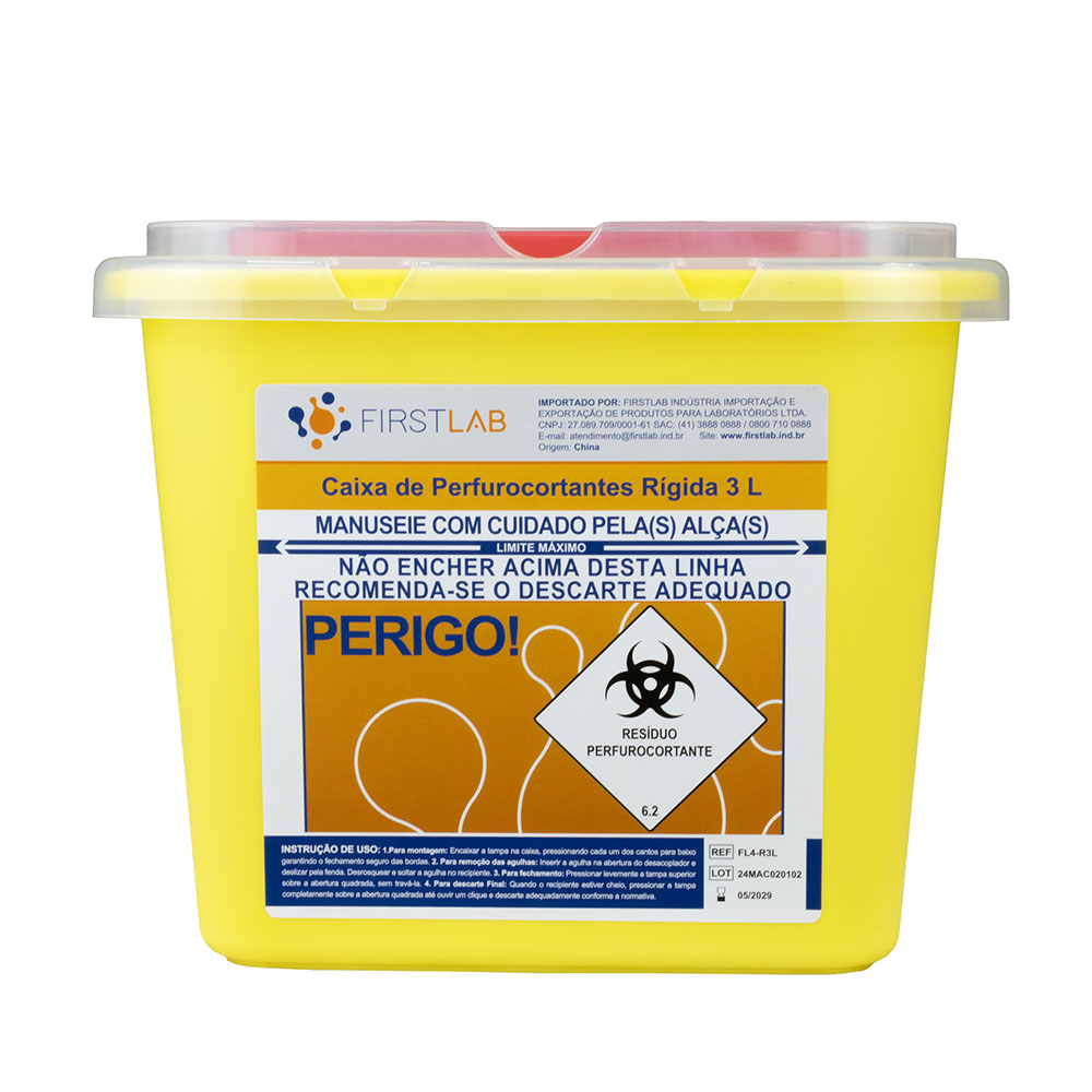Caixa rígida coletora de perfurocortantes - 3L