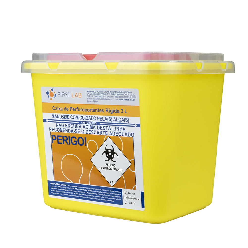 Caixa rígida coletora de perfurocortantes - 3L