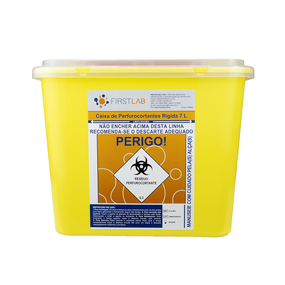 Caixa rígida coletora de perfurocortantes - 7L