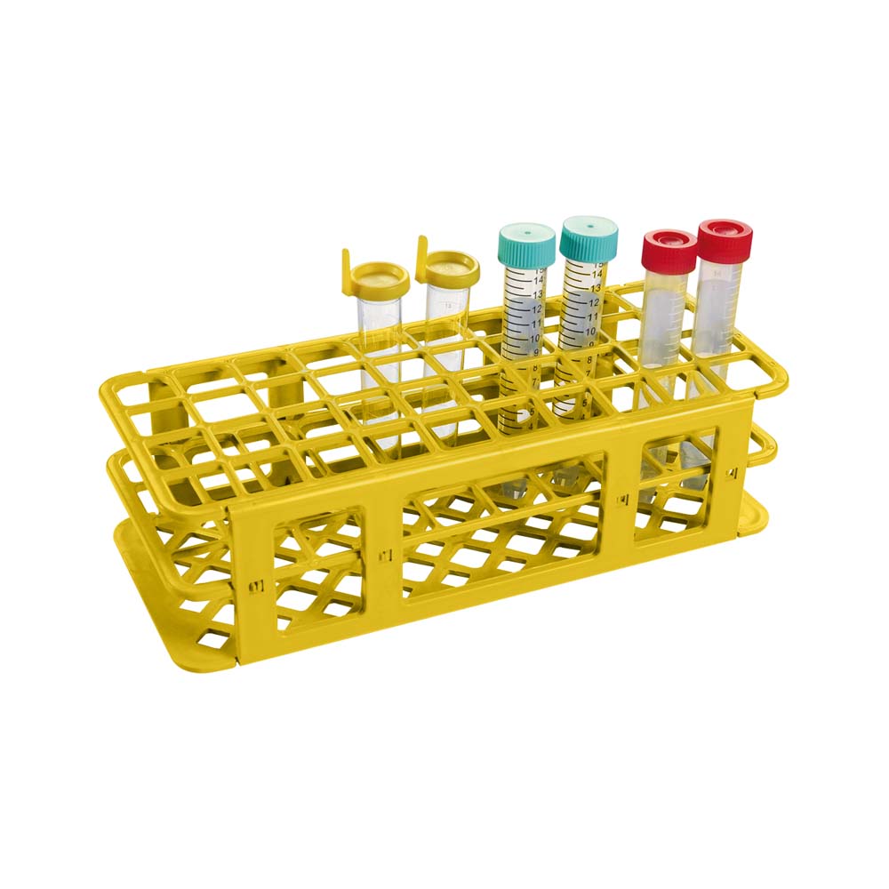 Estante em PP para 40 Tubos de Ensaio - Amarelo