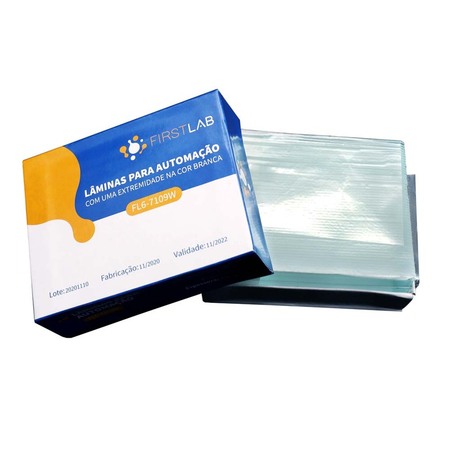Lâmina para microscopia 26X76mm - Ponta branca para impressão