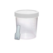 Coletor não estéril transparente e pá, tampa branca, individual - 80mL