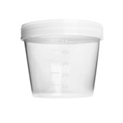 Pacote de coletor não estéril transparente, tampa branca - Caixa Master - 50mL
