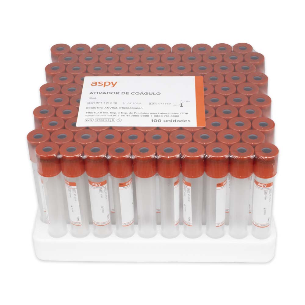 Tubo de coleta ativador de coágulo - 10mL
