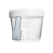 Coletor não estéril transparente e pá, tampa branca, à granel - 50mL