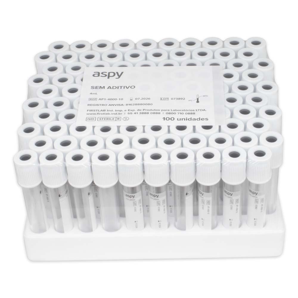 Tubo de coleta sem aditivo - 4mL
