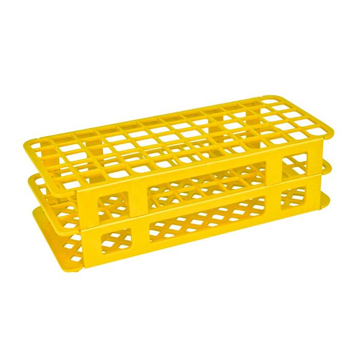 Estante em PP para 60 Tubos de Ensaio - Amarelo