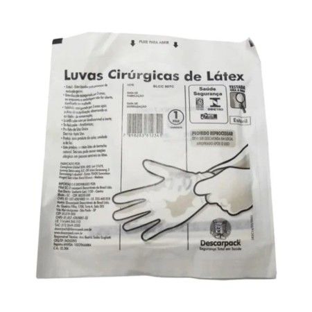 LUVA CIRURGICA 8.0 COM PO C/50 PAR-DESCARPACK
