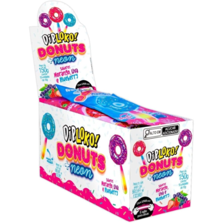 DIP LOKO NEON DONUTS SORTIDOS C/15 UND