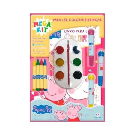 MEGA KIT PEPPA PIG - LER COLORIR E BRINCAR