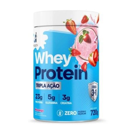Health Whey Tripla Ação 720G Sabor Morango