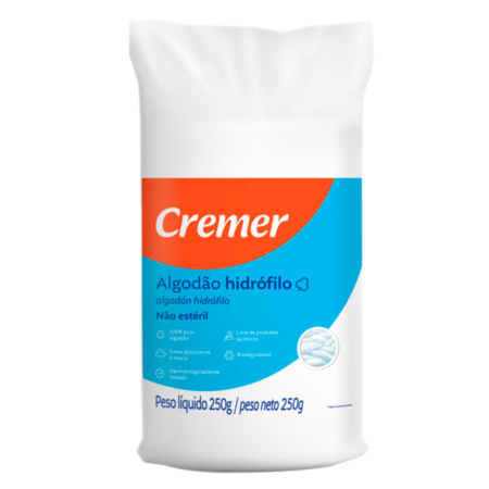 ALGODAO HIDROFILO ROLO 250G-CREMER UND
