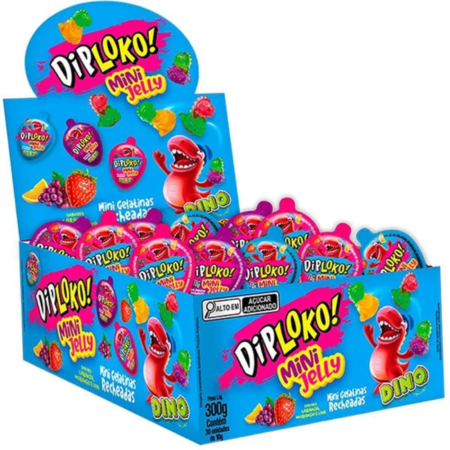 DIP LOKO MINI JELLY DINO RECHEADO SORTIDOS