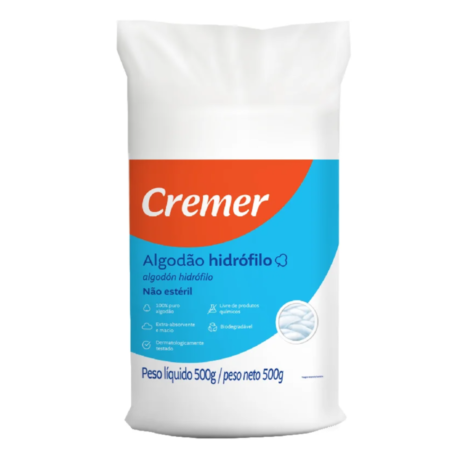 ALGODAO HIDROFILO ROLO 500G-CREMER UND