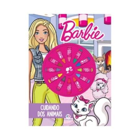 LIVRO GIZ DE CERA BARBIE-CUIDANDO DOS ANIMAIS