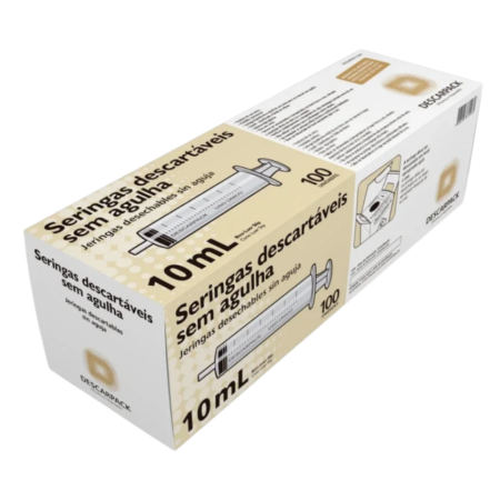 SERINGA DESC. 10ML SEM AG. SLIP CX 100