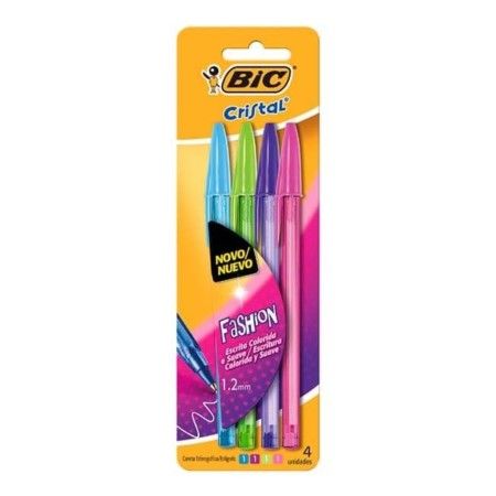 CANETA BIC ESFEROGRAFICA CRISTAL C/4 CORES