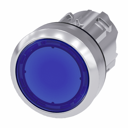 BOTAO ILUMINADO AZUL ALTO BRILHO PRESSAO 22MM 3SU1051-0AB50-0AA0 SIEMENS