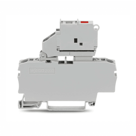 BORNE FUSIVEL 2 CONDUTORES 2,5MM2 CINZA COM LED 230V 2002-1611/1000-836 WAGO