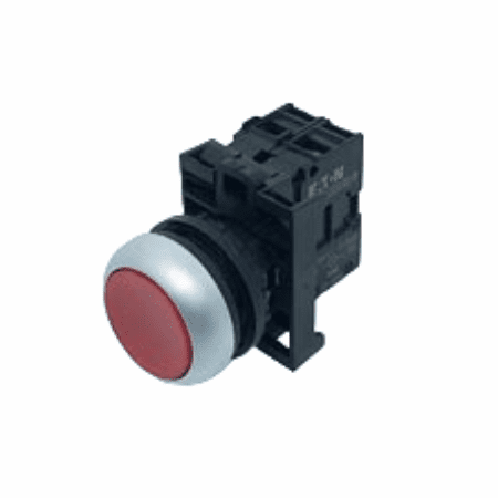 BOTAO DE COMANDO COMPLETO ILUMINADO PULSANTE 1NF VERMELHO 110/220VCA M22-DL-R/K01/230 EATON