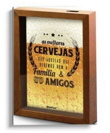QUADRO PEQ VIDRO TAMPINHA - AS MELHORES CERVEJAS