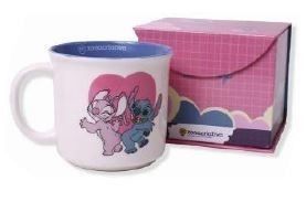 CANECA LUXO TOM STITCH E ANGEL NAMORADOS 350ml