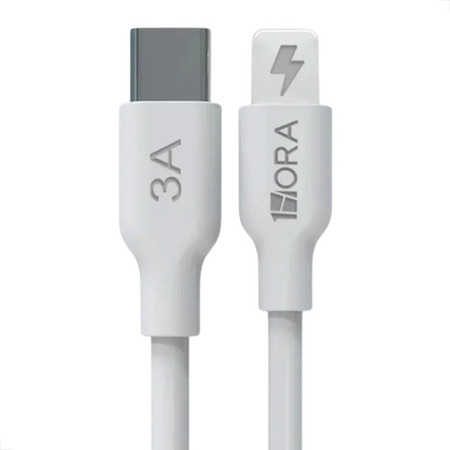 1HORA CABO DE DADOS C PARA LIGHTNING 1M 3A PVC BRANCO- UNIDADE