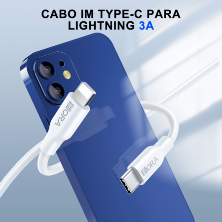 1HORA CABO DE DADOS C PARA LIGHTNING 1M 3A PVC BRANCO - UNIDADE