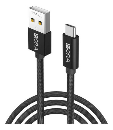 1HORA CABO DE DADOS USB PARA C 1M 2.4A ALUMÍNIO TRANÇADO - UNIDADE