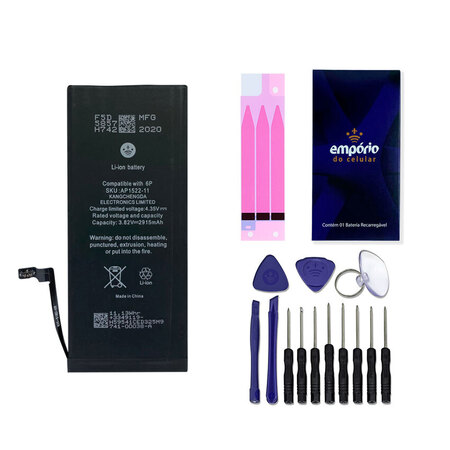BATERIA EMPÓRIO DO CELULAR COMPATÍVEL COM IPHONE 6 PLUS / 6S PLUS 2915 MAH