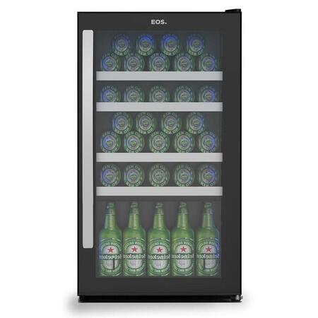 Cervejeira EOS Bierhaus 98 Litros Frost Free Compressor Porta de Vidro e Puxador em Inox ECE101 220V