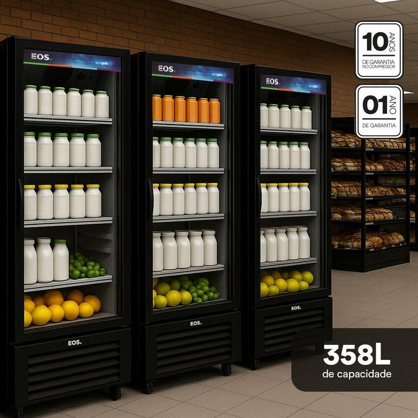 Refrigerador Expositor Vertical EOS 358 Litros Eco Gelo All View