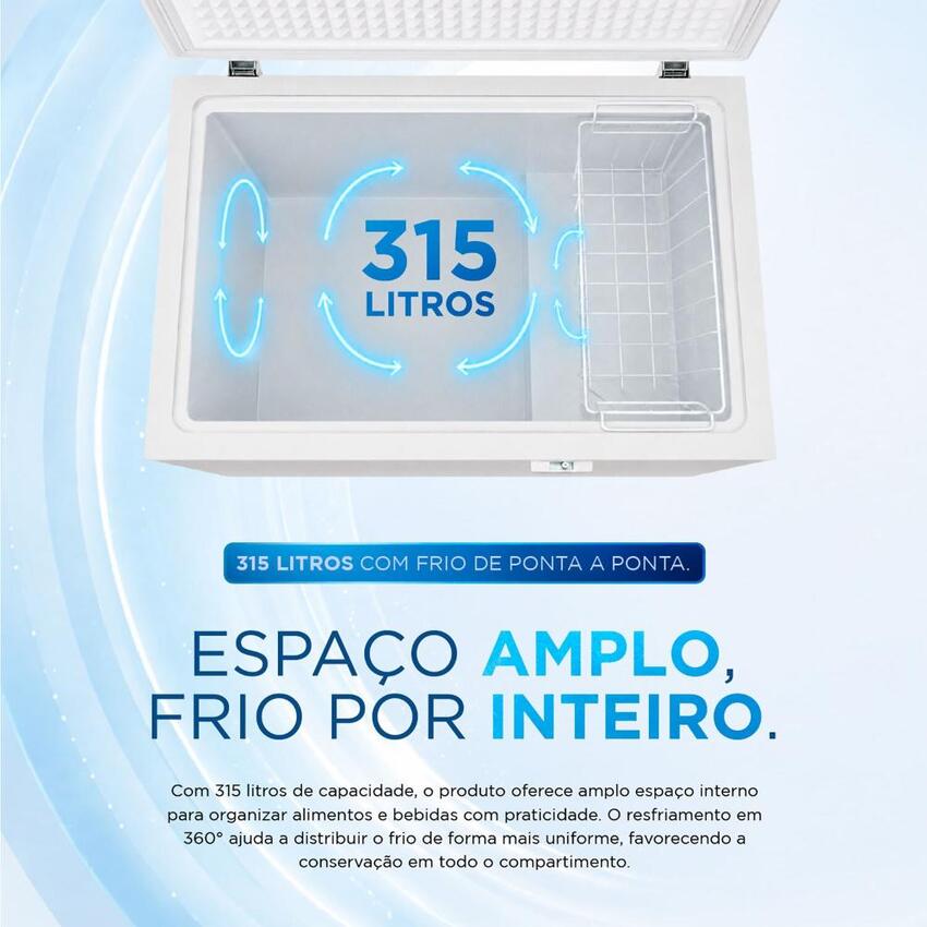 Freezer e Conservador Horizontal EOS 315 Litros Digital Tripla