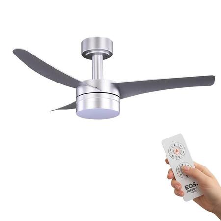 Ventilador de Teto EOS Turbo Vento 3 pás c/controle remoto 106cm prata 150W EVX100S Bivolt