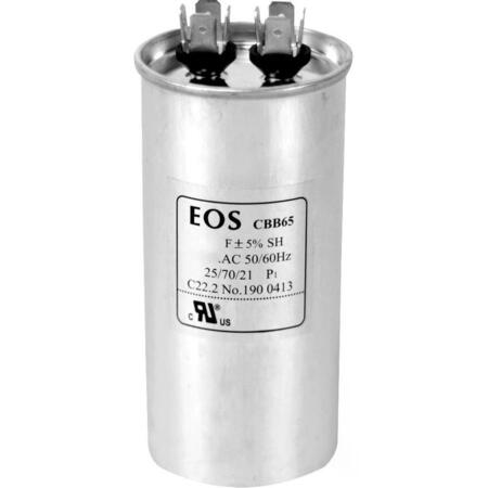 Capacitor Simples EOS 6 Mfd 380V com Terminal 40mm X 60mm Corpo Aluminio