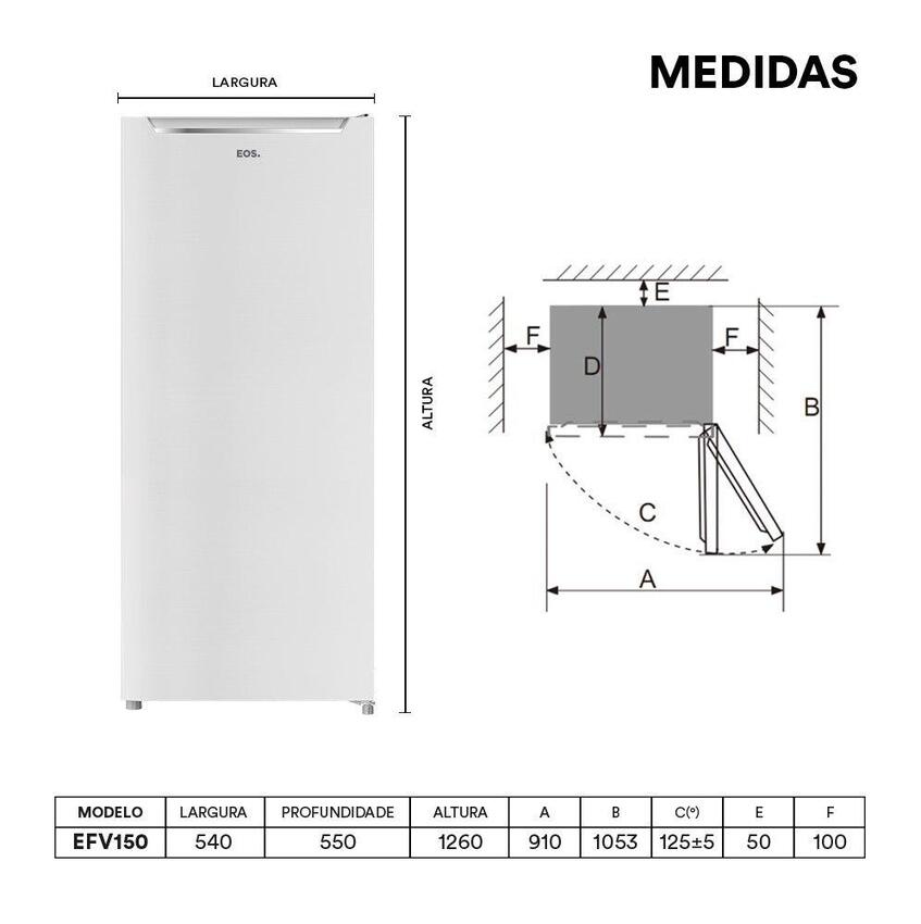 Freezer Vertical EOS 154 Litros EcoGelo Branco EFV150 220V - EOS